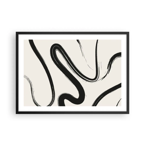 Poster in een zwarte lijst - Zwart-wit eigenzinnigheid - 70x50 cm