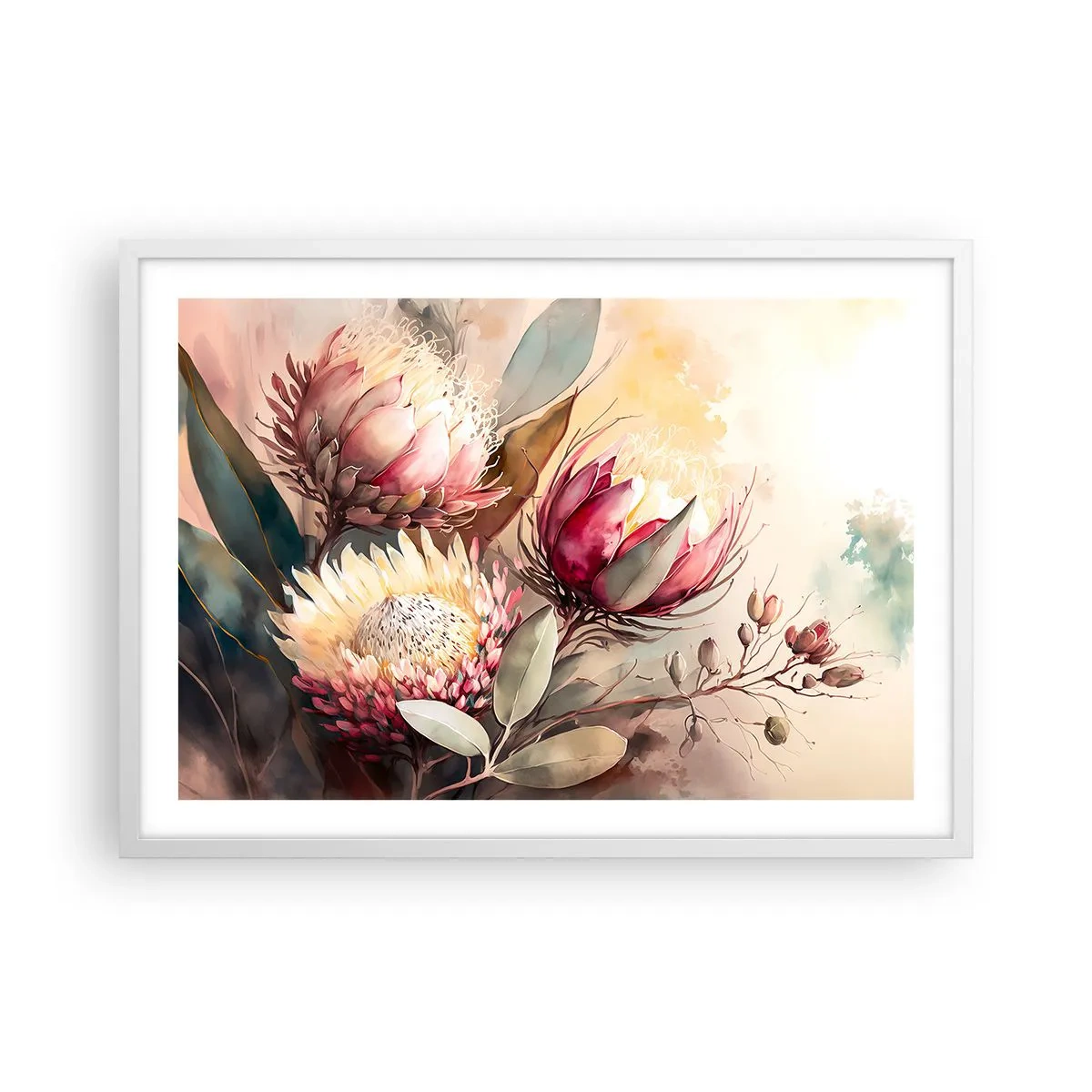 Poster in een witte lijst - In profiel en en face - 70x50 cm