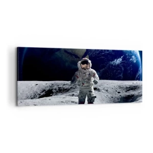 Schilderen op canvas - Groetjes van de maan - 100x40 cm