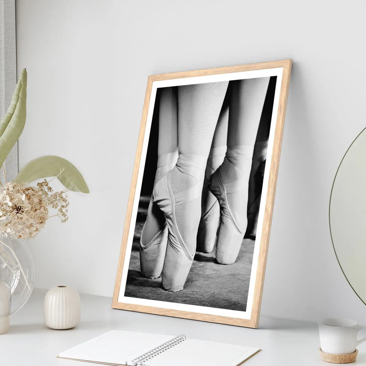 Een poster in een licht eiken lijst - Samen, lichtjes - 50x70 cm