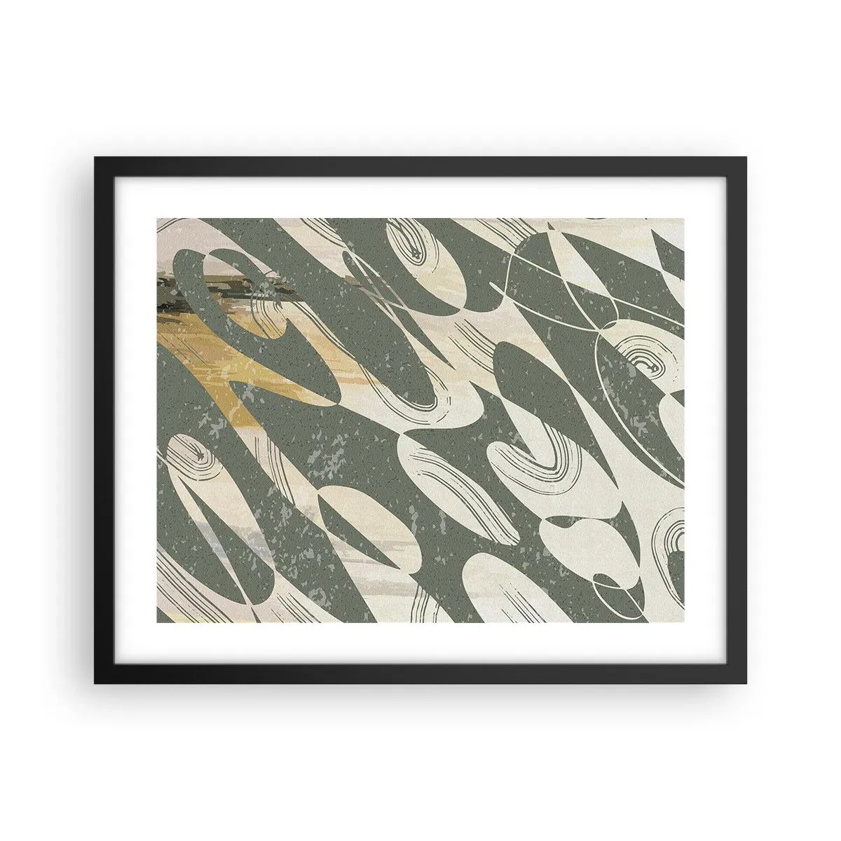 Poster in een zwarte lijst - Ritmische abstractie - 50x40 cm