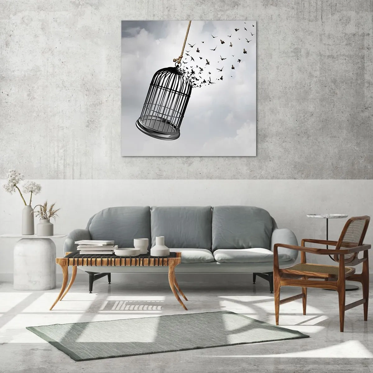 Schilderen op glas - Geloof ... Hoop ... Vrijheid! - 70x70 cm