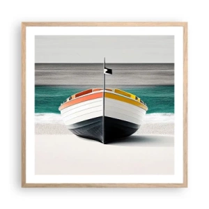 Een poster in een licht eiken lijst - Op zijn plaats - 60x60 cm