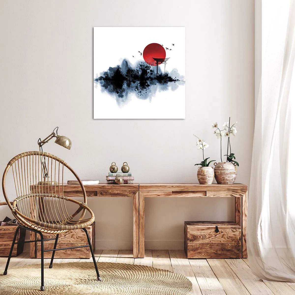 Schilderen op canvas - Japanse weergave - 30x30 cm