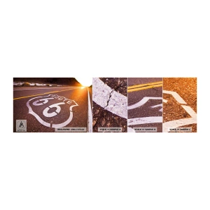 Fotobehang Staaltje Standard Eco - De beroemde weg 66 - VS, Automobiel, Route 66 - 100x30 cm