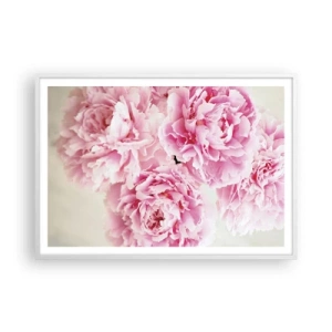Poster in een witte lijst - In roze glamour - 100x70 cm