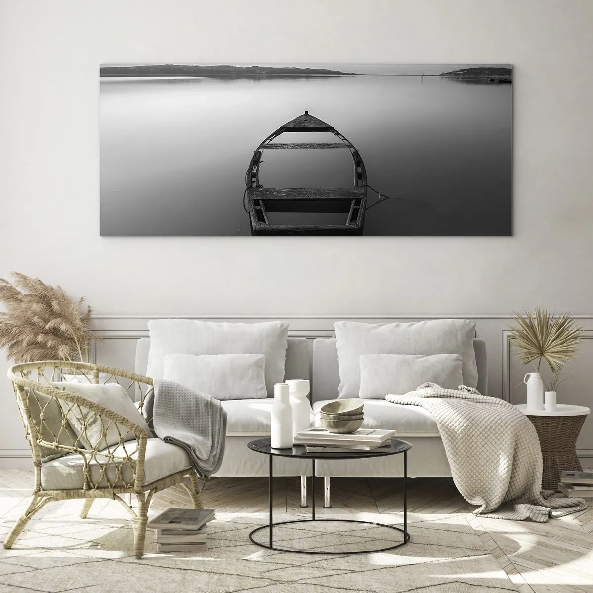 Schilderen op glas - Verlangen en melancholie - 120x50 cm