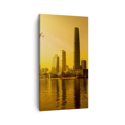 Schilderen op canvas - De gouden stad - 45x80 cm