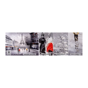 Fotobehang Monster Premium Sand - Parijs wandeling - Stad, Parijs, Eiffeltoren - 100x30 cm