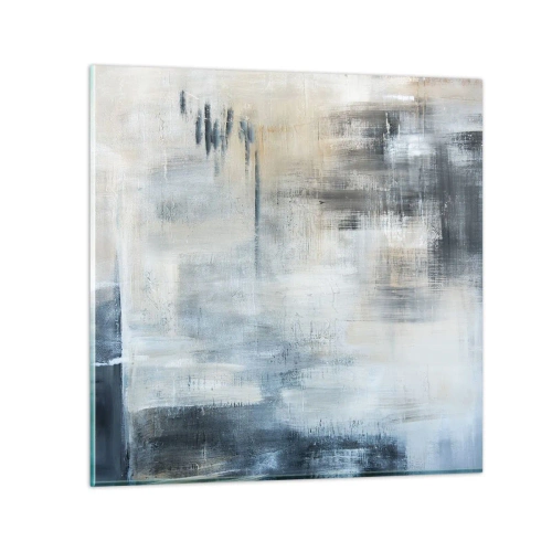 Schilderen op glas - Achter het blauwe gordijn - 60x60 cm