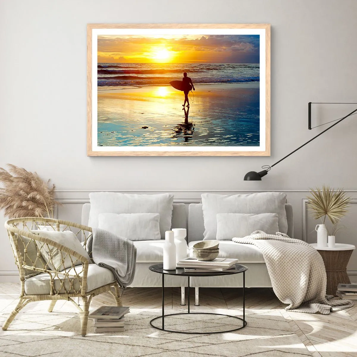 Een poster in een licht eiken lijst - De terugkeer van de krijger - 100x70 cm