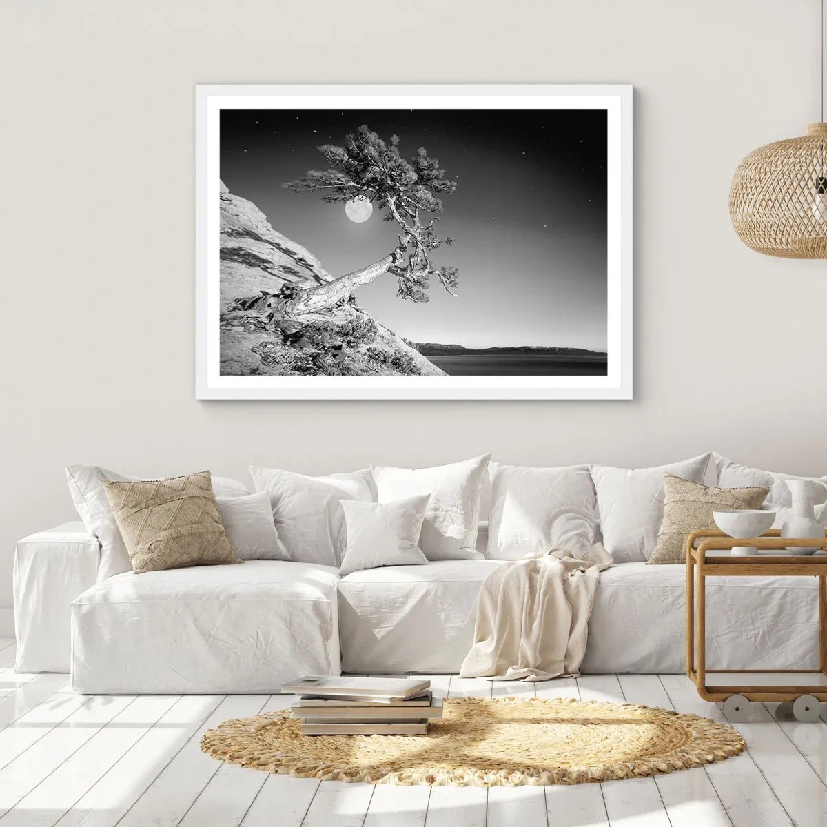 Poster in een witte lijst - Een zegevierende jager - 91x61 cm