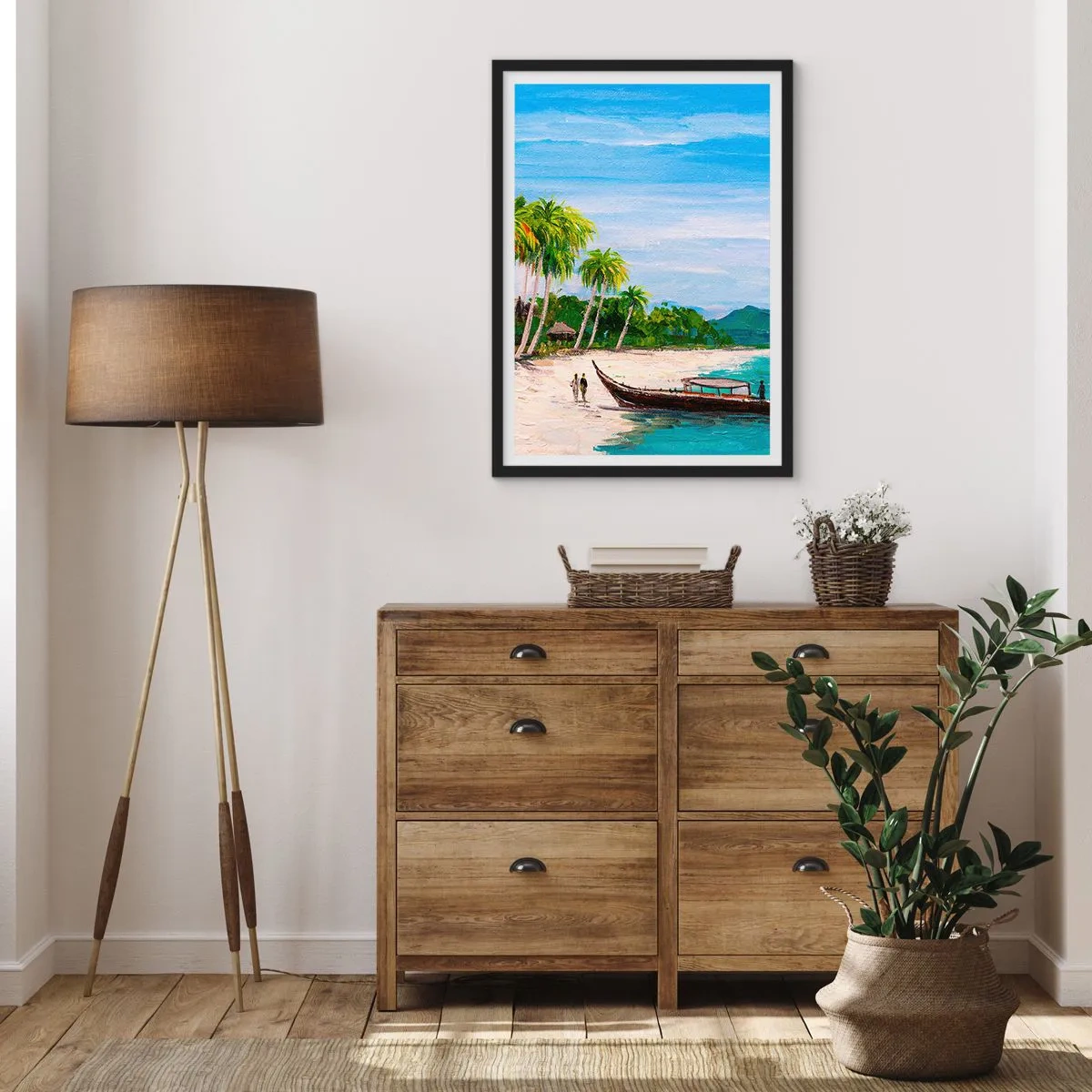 Poster in een zwarte lijst - Een exotische droom - 70x100 cm