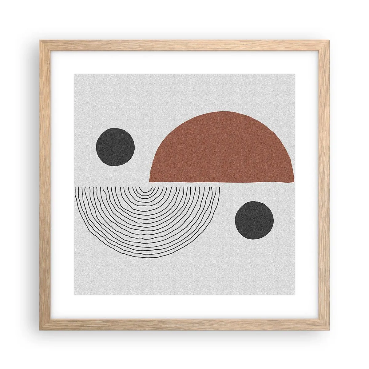 Een poster in een licht eiken lijst - Perfectie van het wiel - 40x40 cm