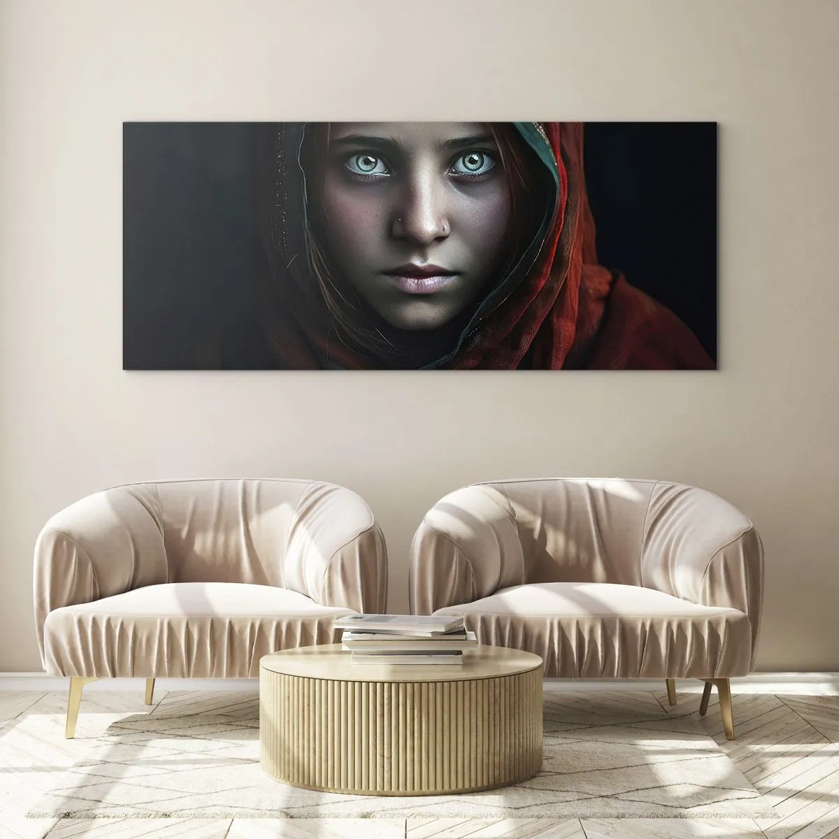 Schilderen op glas - Oosterse prinses - 140x50 cm
