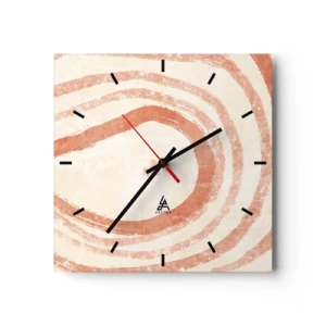 Wandklok - Klok - Koraalcirkels – compositie - 30x30 cm