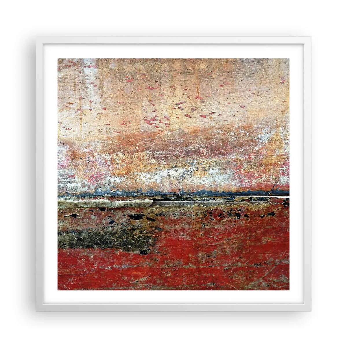 Poster in een witte lijst - Wellicht is het de zee - 60x60 cm