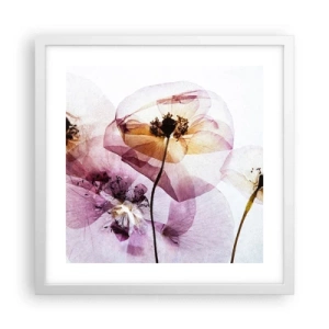 Poster in een witte lijst - Transparante lichaamsbloemen - 40x40 cm