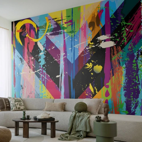 Fotobehang Premium Canvas - Van boven naar beneden - Abstractie, Deel, Grafisch - 300x210 cm