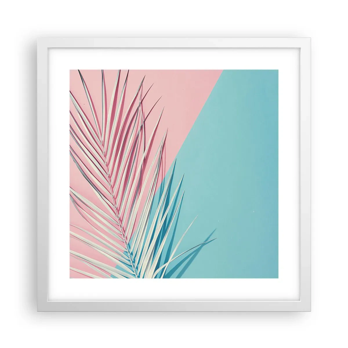 Poster in een witte lijst - Tropische impressie - 40x40 cm