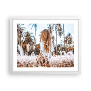 Poster in een witte lijst - Geboren uit graspluis - 50x40 cm