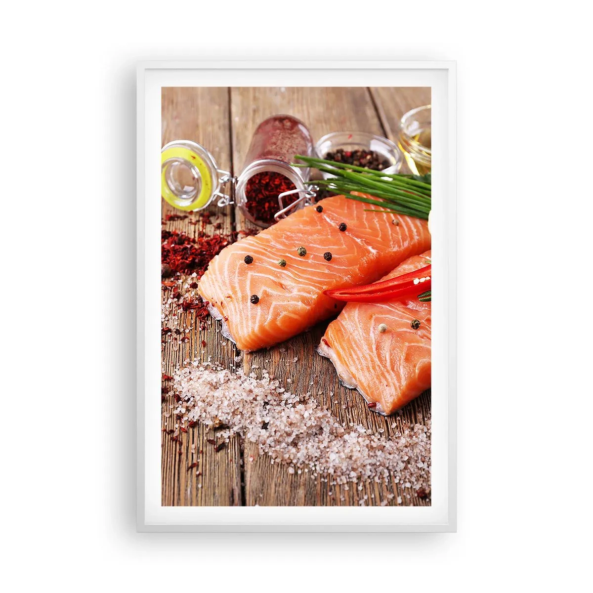 Poster in een witte lijst - Noors avontuur in de keuken - 61x91 cm