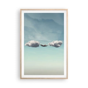 Een poster in een licht eiken lijst - Het geluk van het moment - 61x91 cm