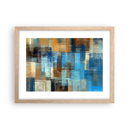 Een poster in een licht eiken lijst - Door de blauwe sluier - 40x30 cm