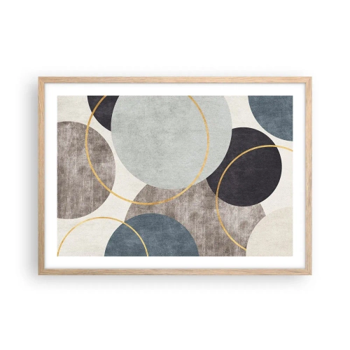 Een poster in een licht eiken lijst - Wiel voor wiel - 70x50 cm