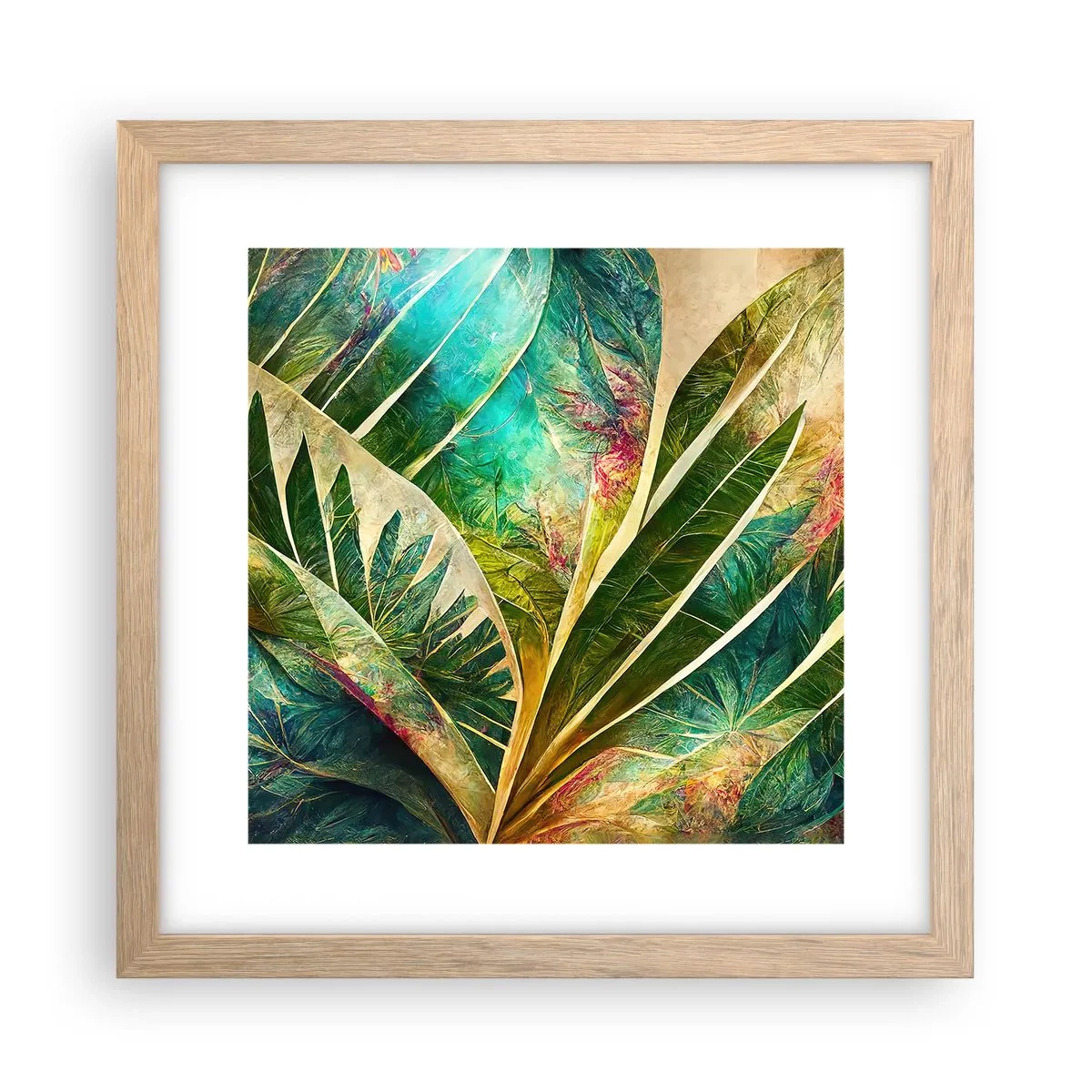 Een poster in een licht eiken lijst - De kleuren van de tropen - 30x30 cm