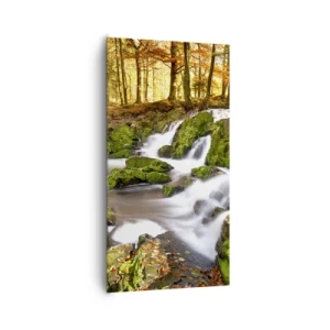Schilderen op canvas - Snel door het herfstbos - 65x120 cm