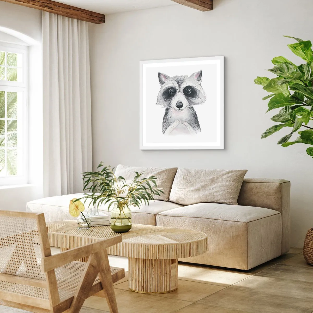 Poster in een witte lijst - Een moment om te verhuizen - 30x30 cm