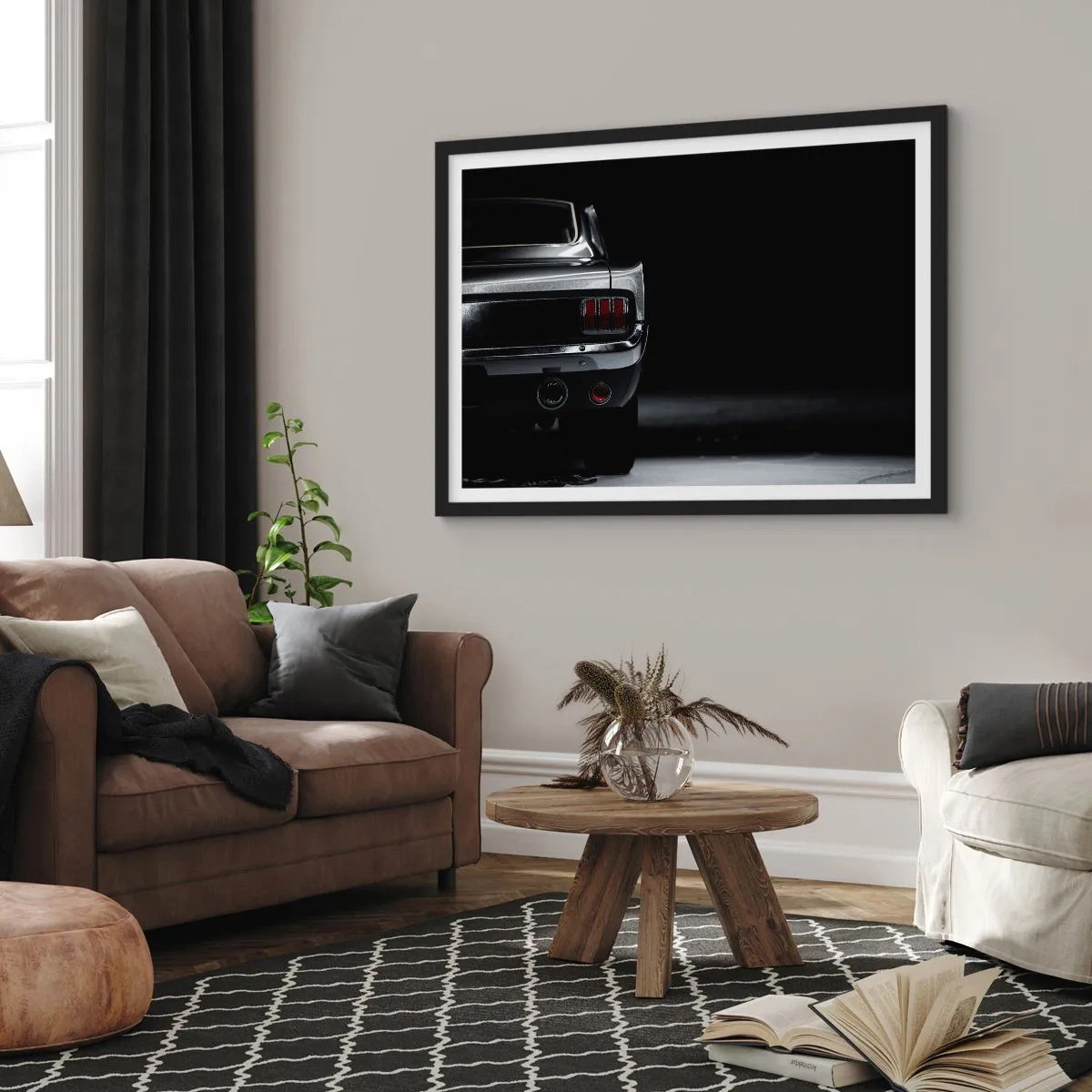 Poster in een zwarte lijst - De charme van de klassieker - 100x70 cm