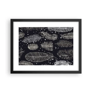 Poster in een zwarte lijst - Gevederde kant - 40x30 cm