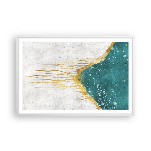 Poster in een witte lijst - Gouden vloed - 91x61 cm