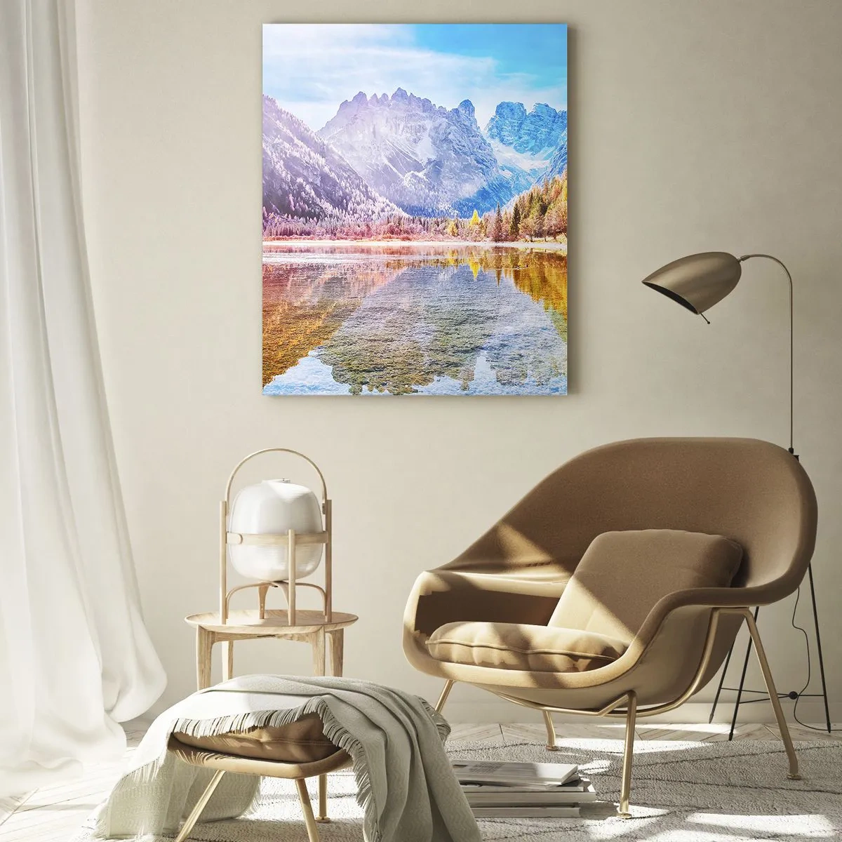 Schilderen op glas - En het is al herfst in de bergen - 50x70 cm