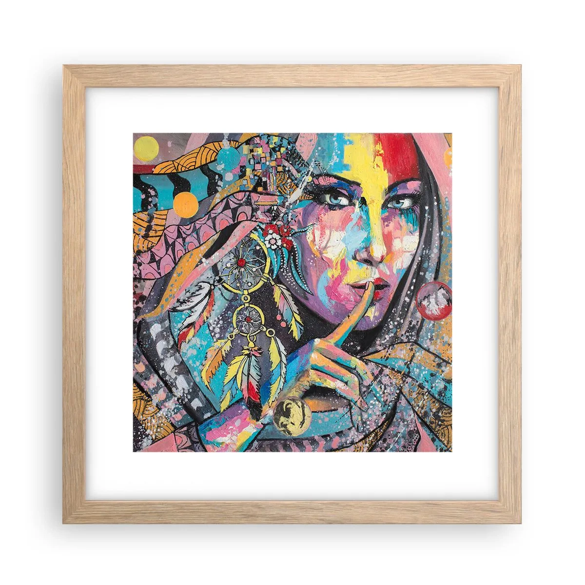 Een poster in een licht eiken lijst - Zwijg totdat je het begrijpt - 30x30 cm