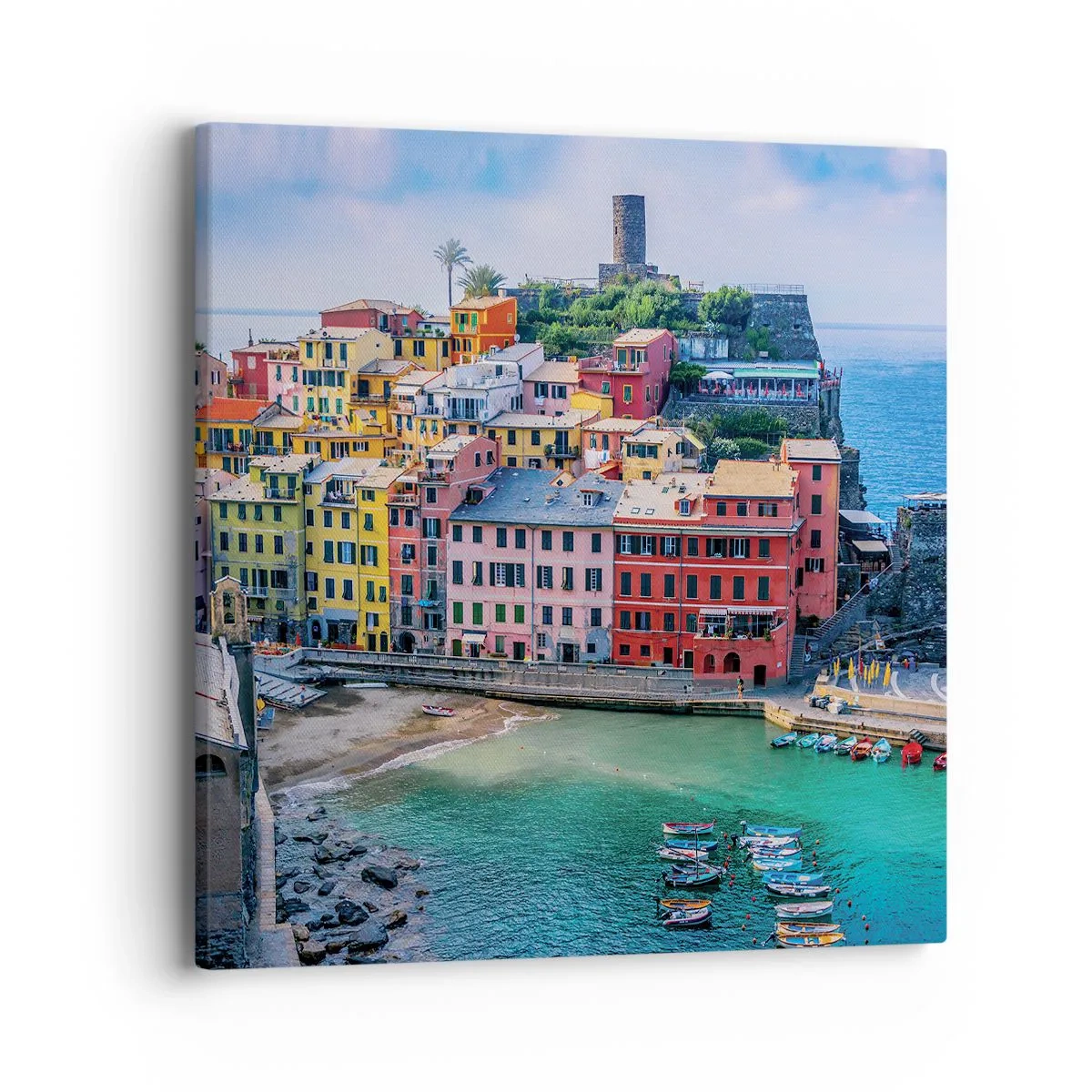 Schilderen op canvas - Mediterrane magische stad - 40x40 cm