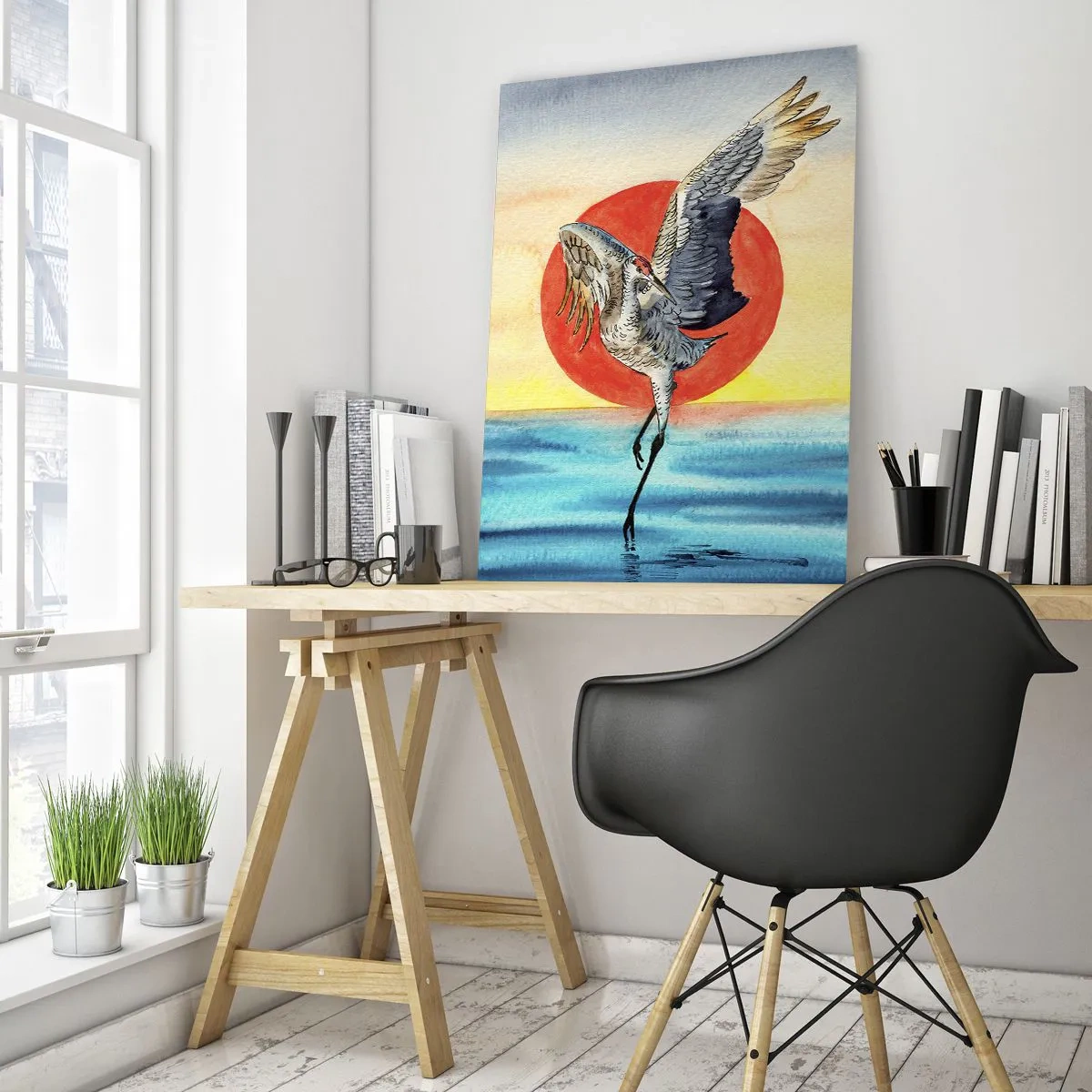 Schilderen op glas - Het is tijd om terug te gaan - 50x70 cm