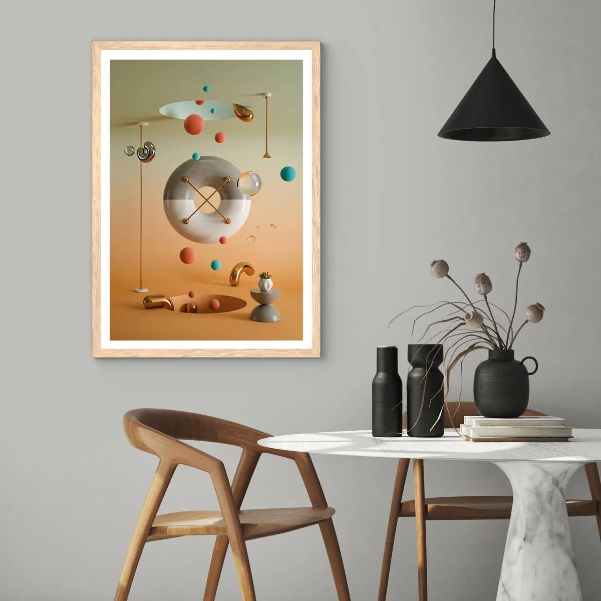 Een poster in een licht eiken lijst - Er kan van alles gebeuren - 50x70 cm