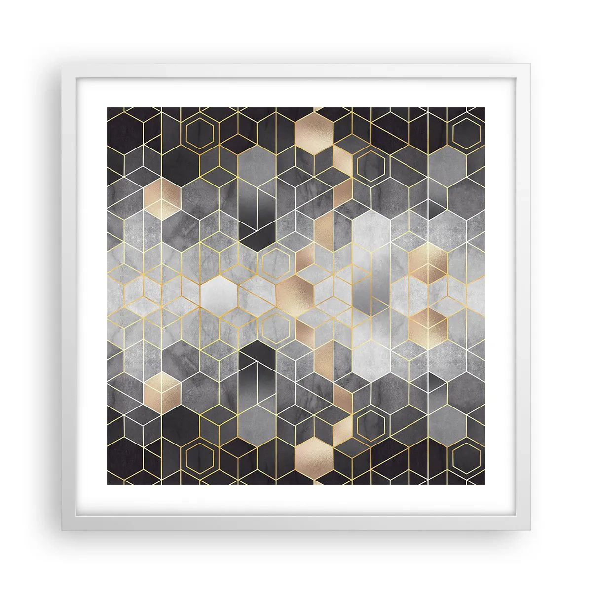 Poster in een witte lijst - Diamant samenstelling - 50x50 cm