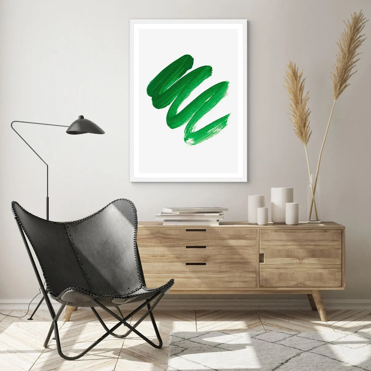 Poster in een witte lijst - Groene grap - 50x70 cm