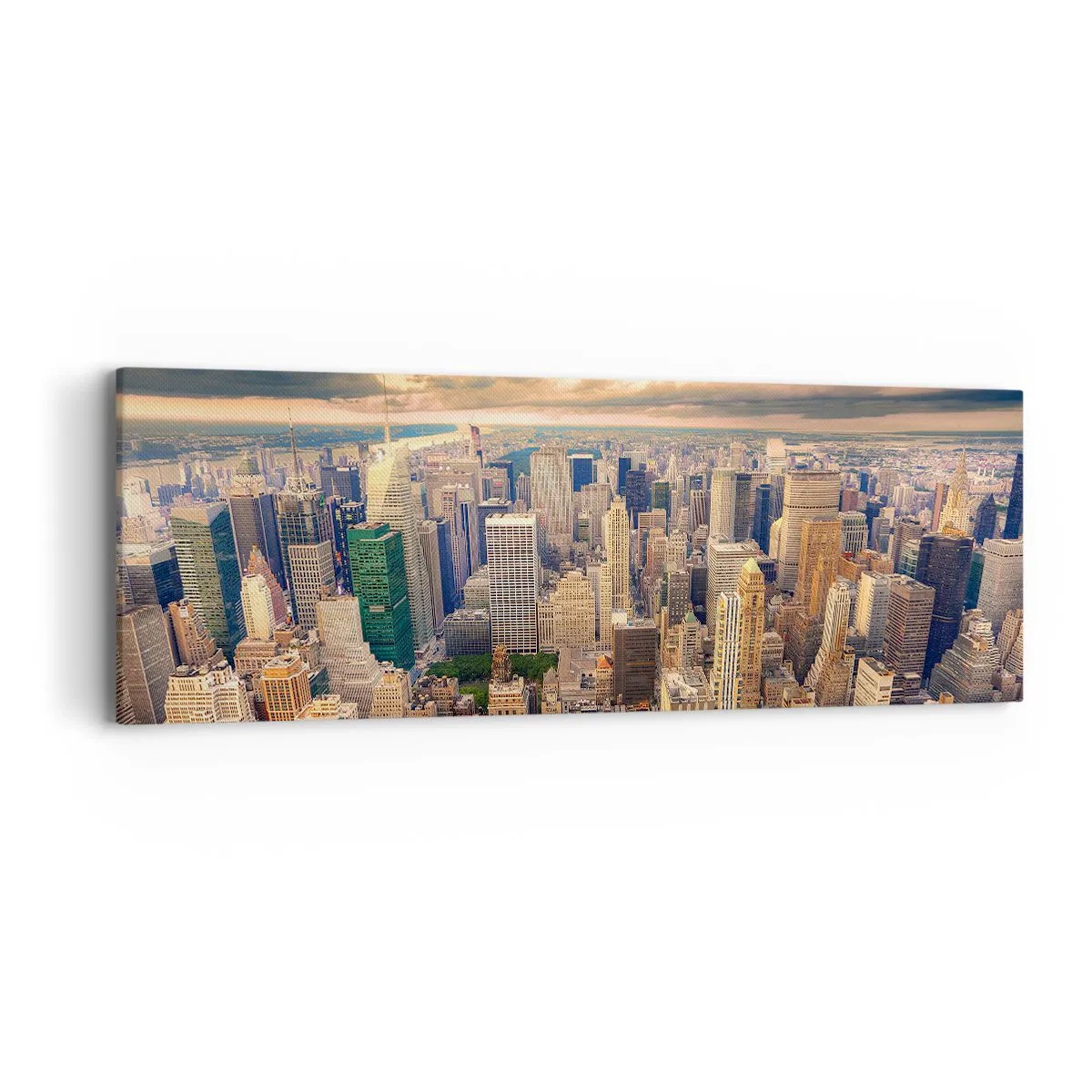 Schilderen op canvas - Vergulde metropool - 90x30 cm
