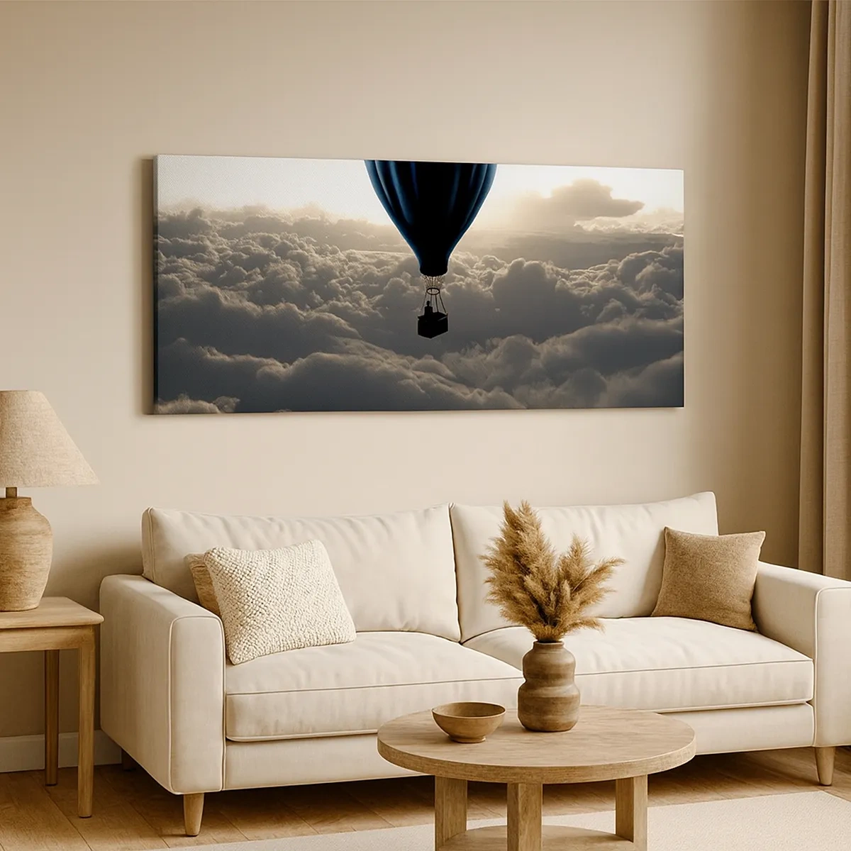 Schilderen op canvas - Een zwerver boven de wolken - 30x30 cm