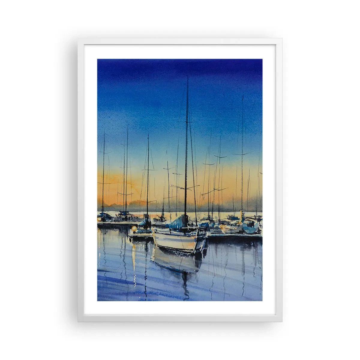 Poster in een witte lijst - Einde van een goede dag - 50x70 cm