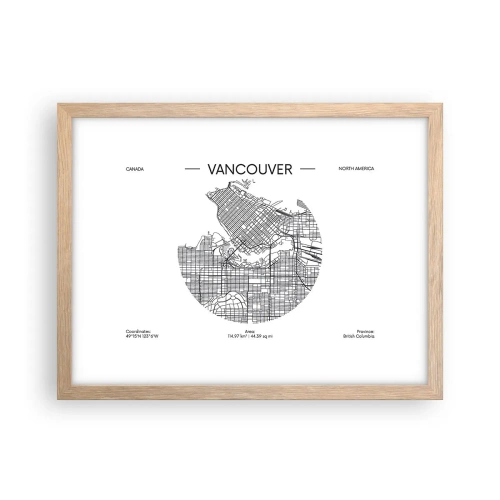 Een poster in een licht eiken lijst - Anatomie van Vancouver - 40x30 cm