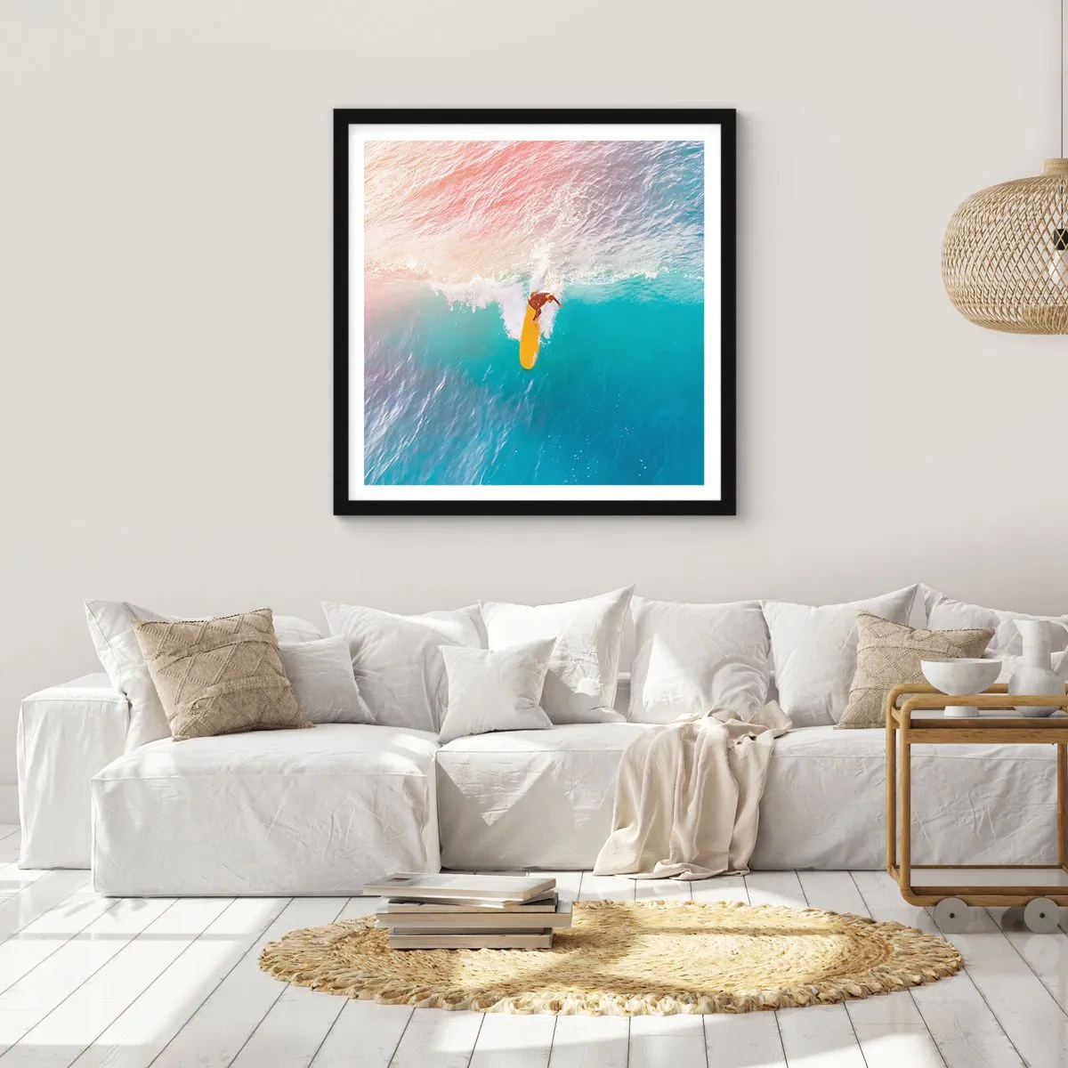 Poster in een zwarte lijst - De oceaanruiter - 40x40 cm