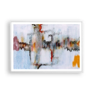 Poster in een witte lijst - Een stok op het water - 100x70 cm