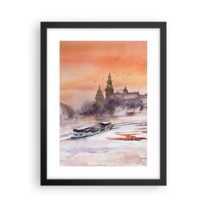 Poster in een zwarte lijst - Koninklijke zonsondergang - 30x40 cm