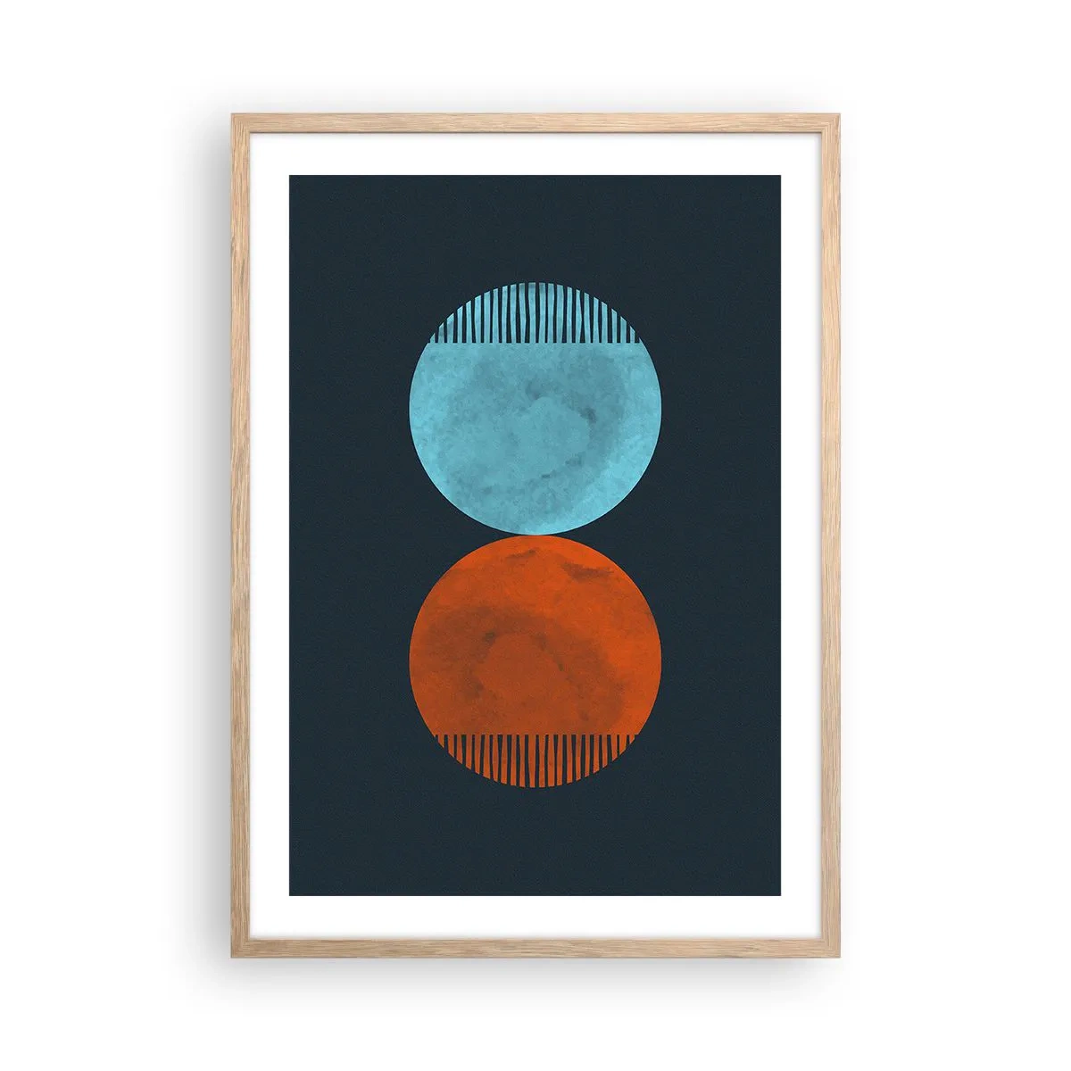 Een poster in een licht eiken lijst - Alleen geometrie? - 50x70 cm